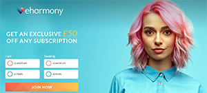 eharmony Â£50 off all subscriptions