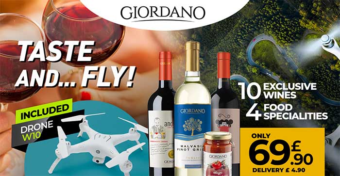 Giordano Vini Wine Affiliate campaign with drone included